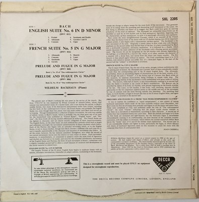 Lot 642 - Wilhelm Backhaus - Bach Recital LP (Original UK ED1 Decca Stereo Recording - SXL 2205)