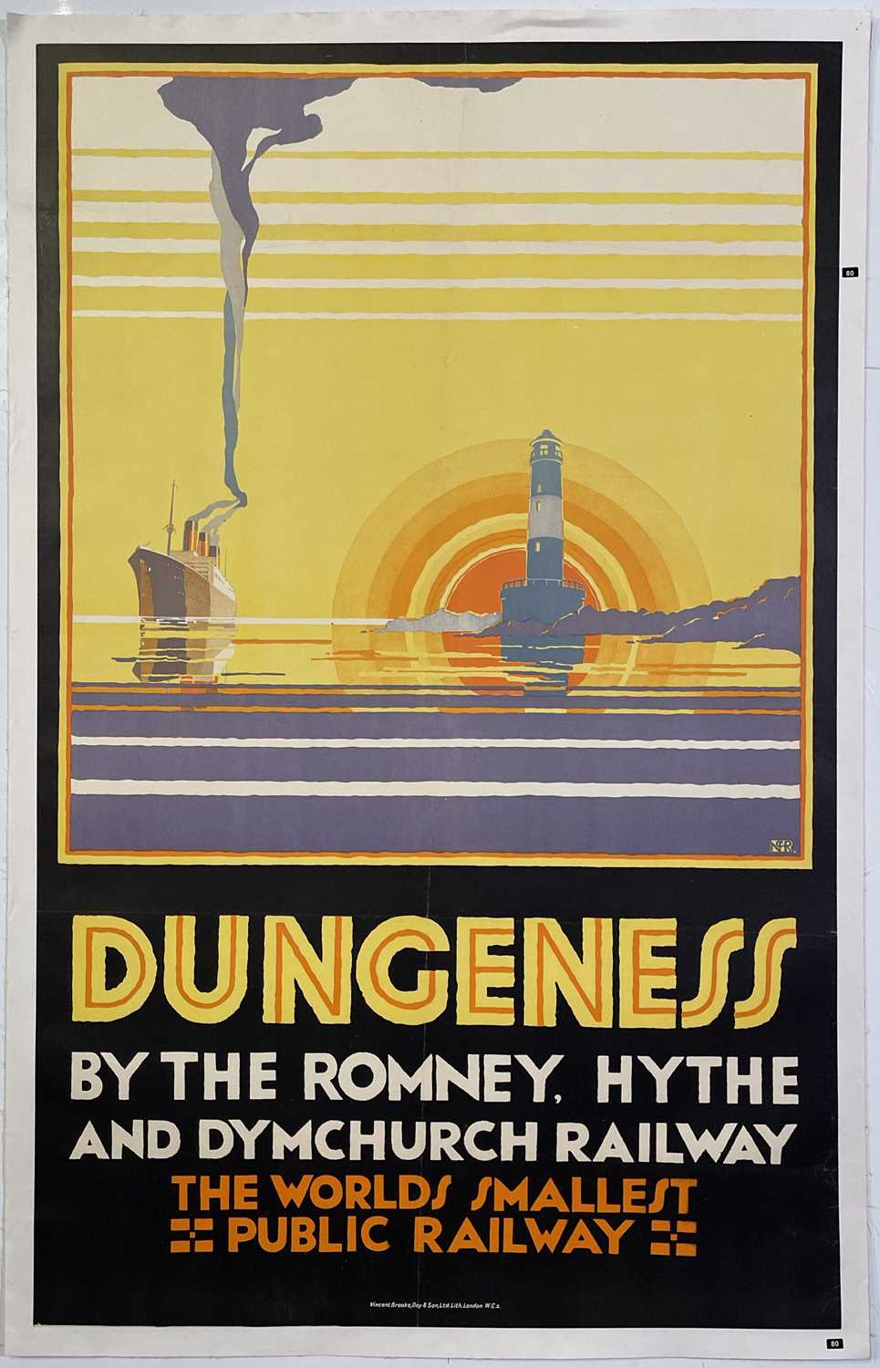 Lot 78 - ADVERTISING / TRAVEL / RAILWAYANA POSTER - DUNGENESS - WORLD'S SMALLEST RAILWAY, 1928.