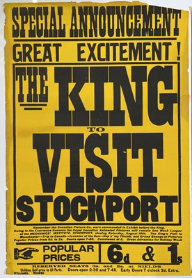 Lot 79 - LOCAL INTEREST - 'KING TO VISIT STOCKPORT' ORIGINAL POSTER SET.