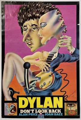 Lot 170 - BOB DYLAN - DON'T LOOK BACK (1967) - ORIGINAL POSTER SIGNED BY ALAN ALDRIDGE.