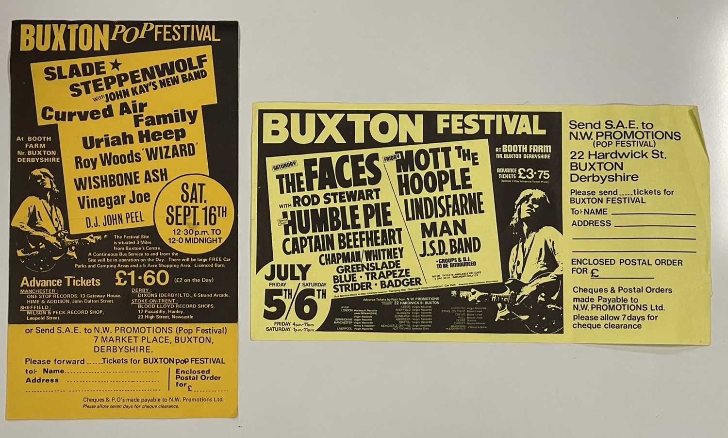 Lot 357 BUXTON POP FESTIVAL FLYERS FACES SLADE lot-357-buxton-pop-festival-flyers-faces-slade