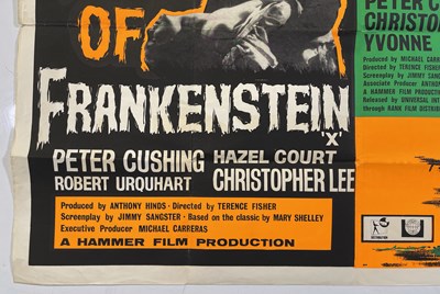 Lot 172 - HAMMER HORROR - 'THE CURSE OF FRANKENSTEIN' (1957) / 'THE MUMMY' (1959) - ORIGINAL DOUBLE BILL UK QUAD.