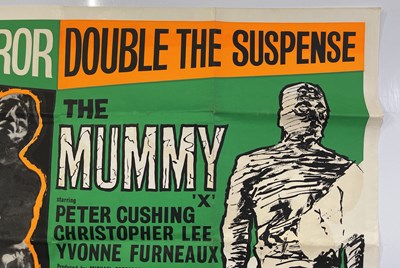 Lot 172 - HAMMER HORROR - 'THE CURSE OF FRANKENSTEIN' (1957) / 'THE MUMMY' (1959) - ORIGINAL DOUBLE BILL UK QUAD.