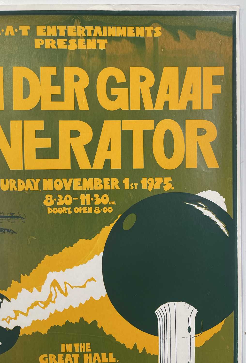 Lot 86 VAN DER GRAAF GENERATOR POSTER DERBY, 1`975.