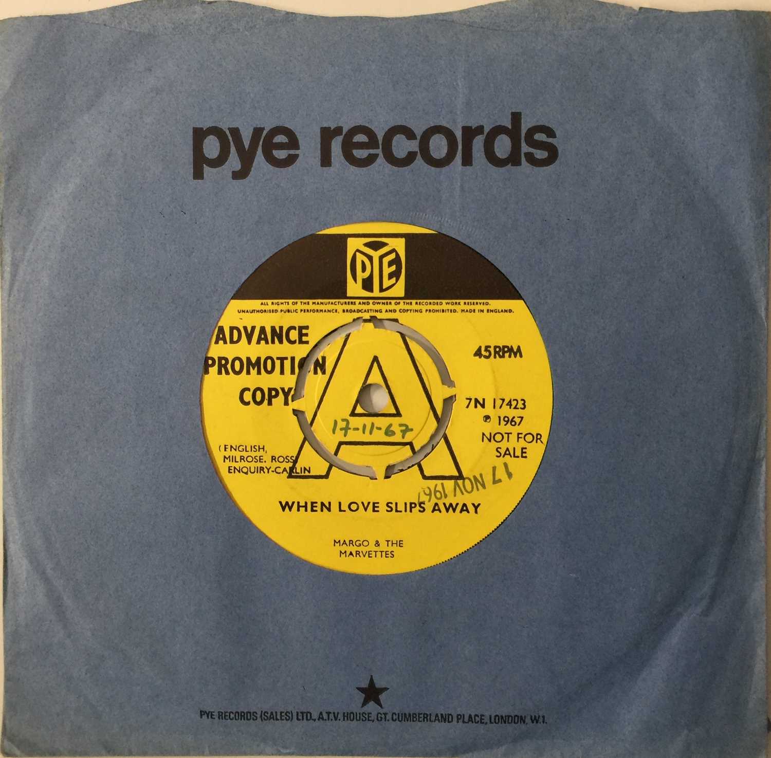 Lot 12 MARGO & THE MARVETTES WHEN LOVE SLIPS AWAY