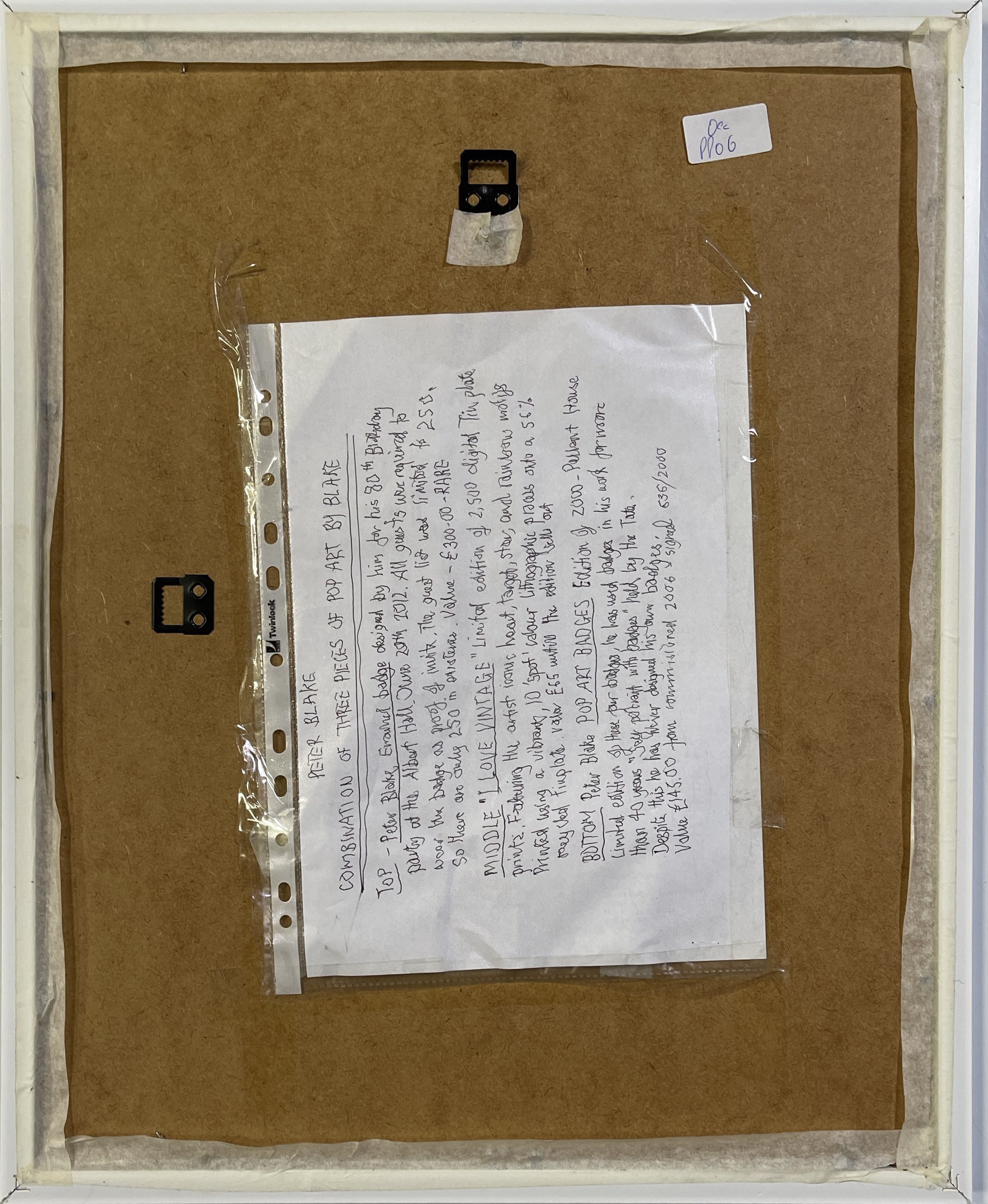 Lot 67 - PETER BLAKE - SIGNED DISPLAY PIECE INC