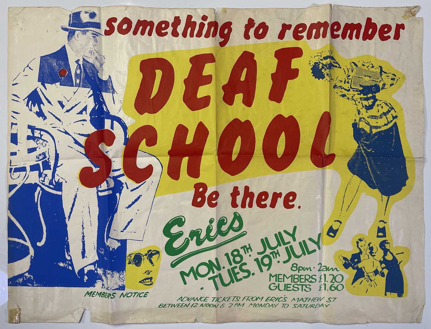 Lot 142 - DEAF SCHOOL - ORIGINAL ERIC'S LIVERPOOL CONCERT POSTER C 1977.