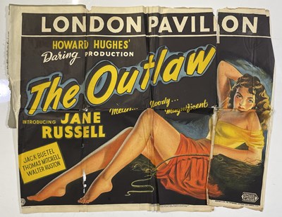 Lot 177 - THE OUTLAW (1946) - JANE RUSSELL - ORIGINAL 1946 UNITED ARTISTS UK QUAD POSTER.