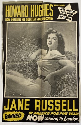 Lot 180 - HOWARD HUGHES / JANE RUSSELL - 'THE OUTLAW' (1946) ORIGINAL UK TEASER DOUBLE CROWN POSTER.