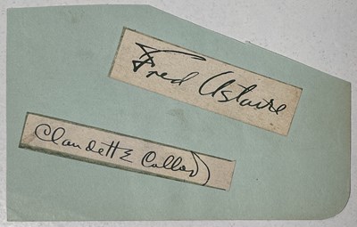 Lot 117 - FRED ASTAIRE & CLAUDETTE COLBERT SIGNED CUTTING.