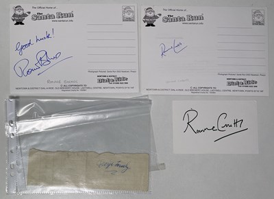 Lot 121 - SIGNED ITEMS - BRITISH TV COMEDY STARS (THE TWO RONNIES, GEORGE FORMBY.