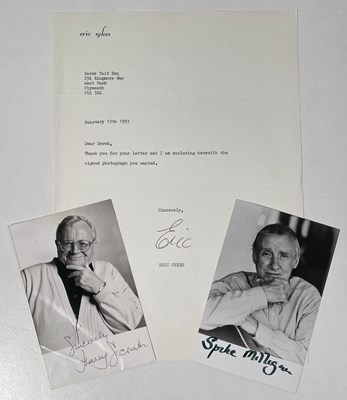Lot 128 - SIGNED ITEMS - TV STARS (ERIC SYKES, SPIKE MILLIGAN, HARRY SECOMBE.