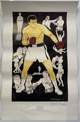 Lot 306 - MUHAMMED ALI SIGNED LIMITED PADDY MONAGHAN PRINT.