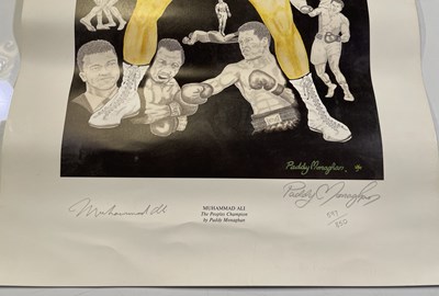 Lot 306 - MUHAMMED ALI SIGNED LIMITED PADDY MONAGHAN PRINT.