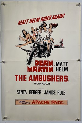 Lot 185 - THE AMBUSHERS (1968) ORIGINAL UK DOUBLE CROWN FILM POSTER.