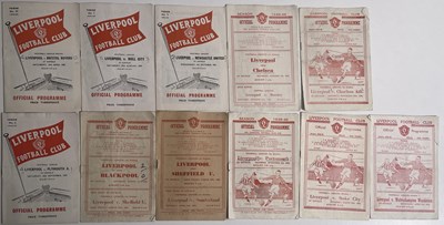 Lot 354 - FOOTBALL MEMORABILIA - LIVERPOOL FOOTBALL CLUB -PROGRAMMES 1940S-60S.