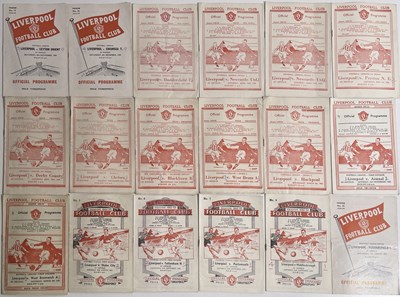 Lot 354 - FOOTBALL MEMORABILIA - LIVERPOOL FOOTBALL CLUB -PROGRAMMES 1940S-60S.