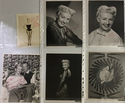 Lot 134 - BETTY GRABLE - COLLECTION OF SIGNED PICTURES/MEMORABILIA.