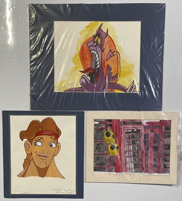 Lot 195 - PINK FLOYD INTEREST - GERALD SCARFE SIGNED PAINTINGS.