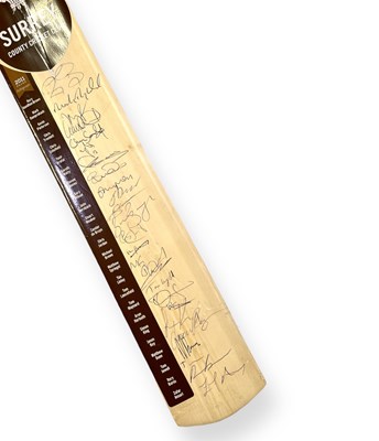 Lot 312 - CRICKET MEMORABILIA - ENGLAND AND SURREY SIGNED BATS.