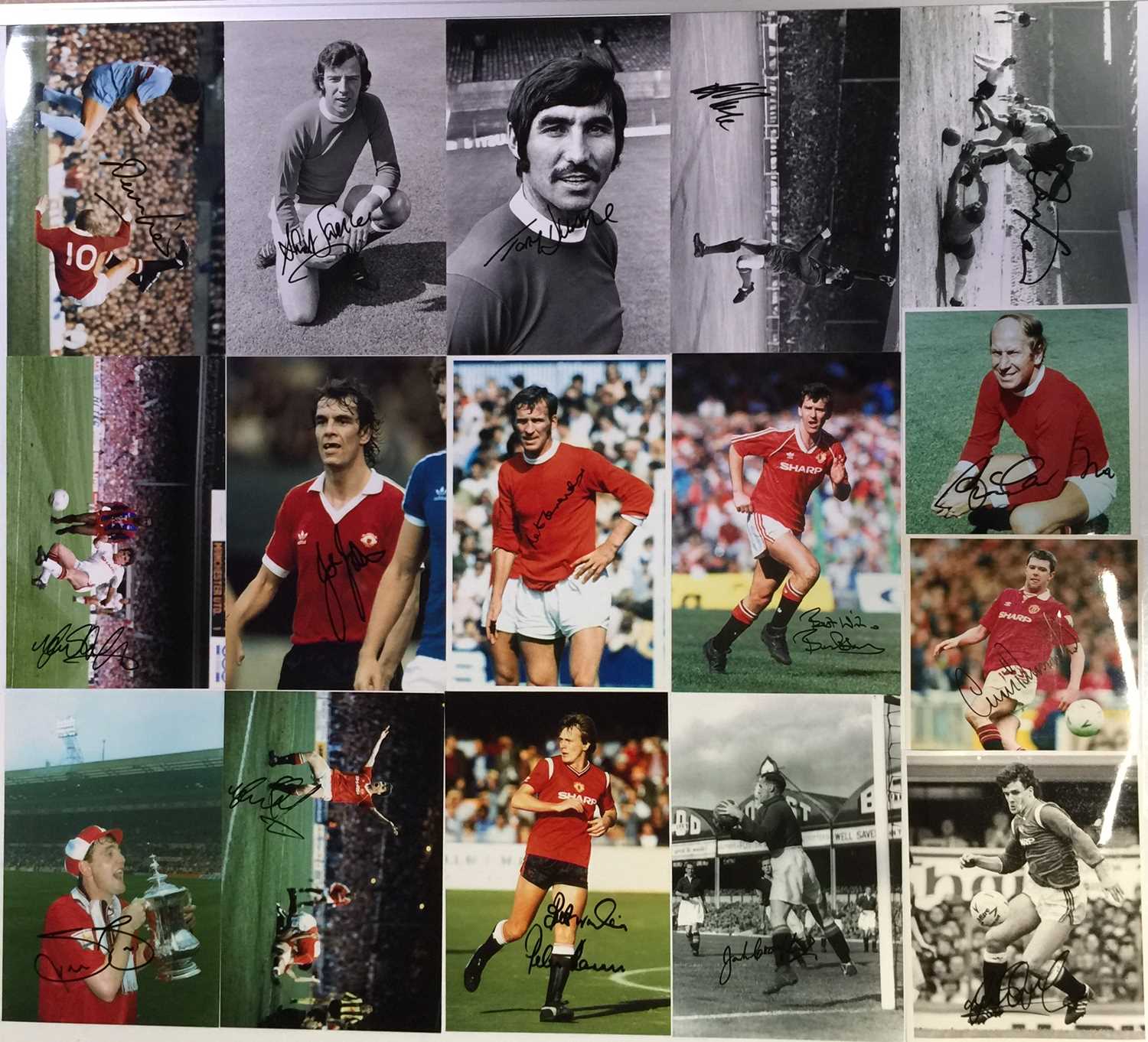 Lot 362 - FOOTBALL MEMORABILIA - MANCHESTER UNITED LEGENDS SIGNED PHOTOS.