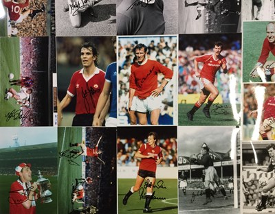 Lot 362 - FOOTBALL MEMORABILIA - MANCHESTER UNITED LEGENDS SIGNED PHOTOS.