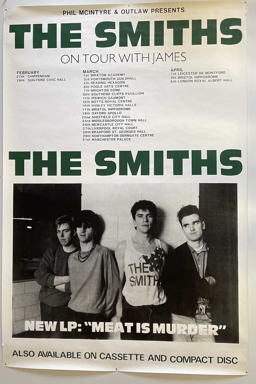 Lot 449 THE SMITHS ON TOUR WITH JAMES BILLBOARD