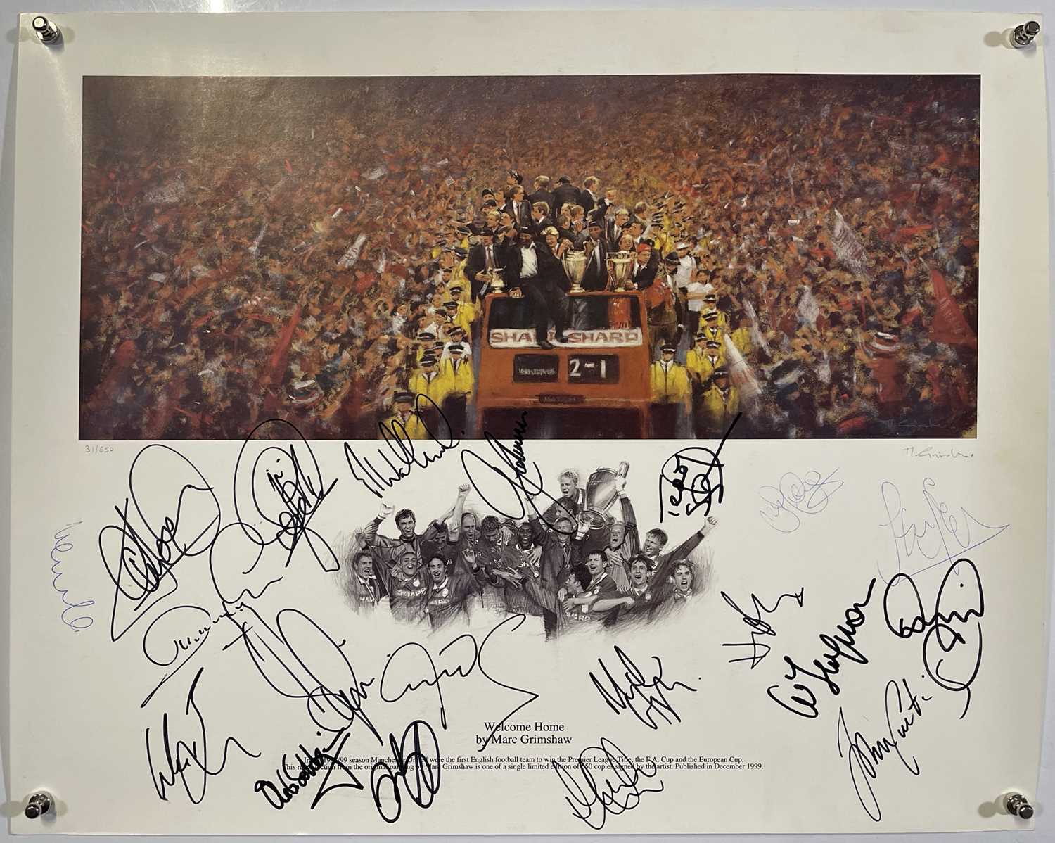 Lot 372 - FOOTBALL MEMORABILIA - MANCHESTER UNITED MULTI-SIGNED PRINT.