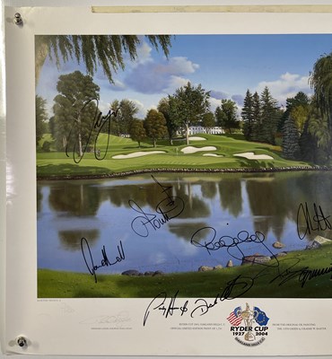 Lot 277 - GOLF MEMORABILIA - 2004 MULTI SIGNED RYDER CUP EUROPEAN TEAM PRINT.