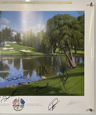 Lot 277 - GOLF MEMORABILIA - 2004 MULTI SIGNED RYDER CUP EUROPEAN TEAM PRINT.