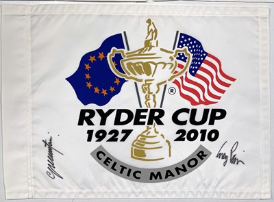 Lot 280 - GOLF MEMORABILIA - RYDER CUP - MULTI SIGNED FLAGS.