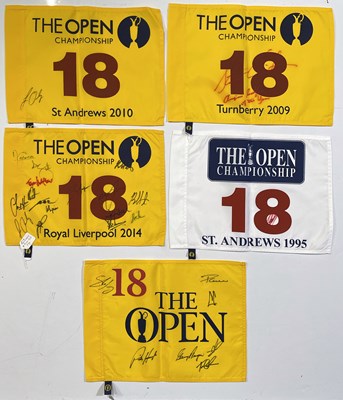 Lot 282 - GOLF MEMORABILIA - MULTI SIGNED FLAGS.