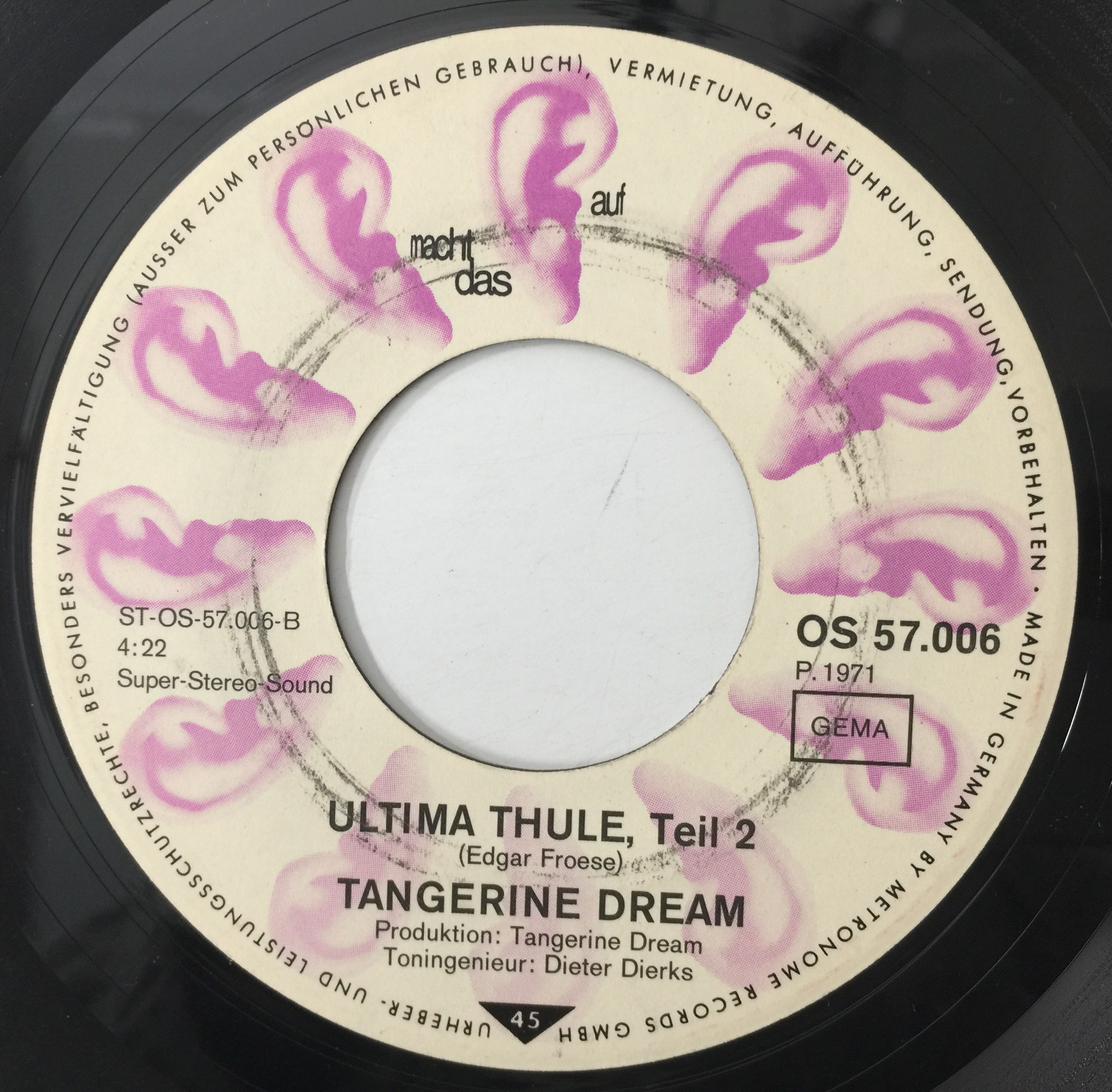 Lot 163 TANGERINE DREAM ULTIMA THULE 7" (ORIGINAL