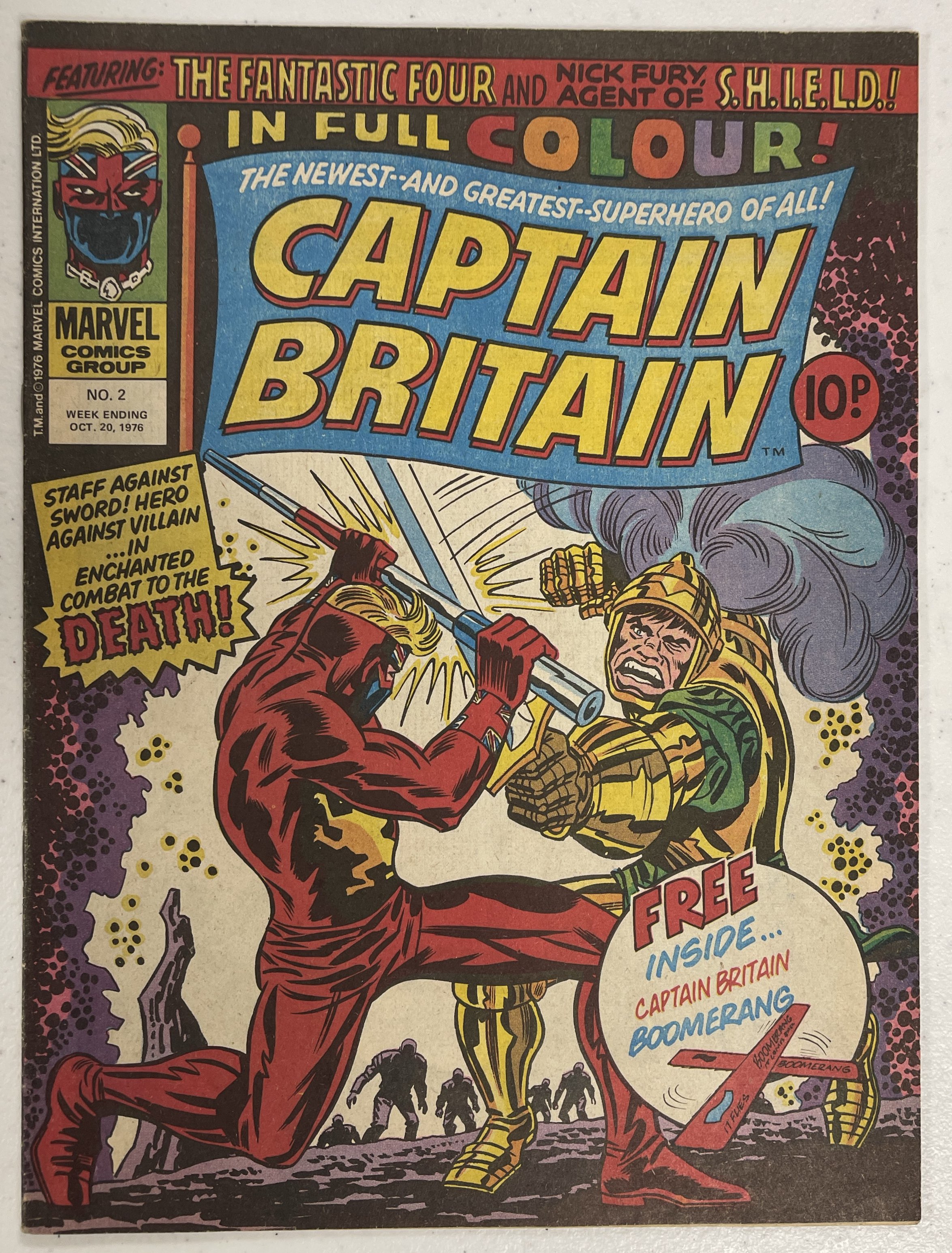 Lot 59 - COMICS - MARVEL CAPTAIN BRITAIN INC #1 SIGNED
