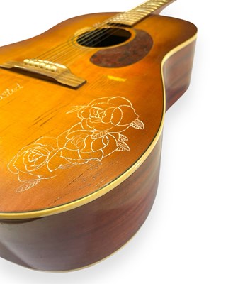 Lot 4 - MARTIN'S PERSONALISED EPIPHONE TEXAN ACOUSTIC GUITAR.