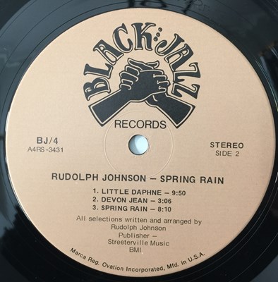 Lot 144 - RUDOLPH JOHNSON - SPRING RAIN LP (US ORIGINAL - BLACK JAZZ - BJ/4)