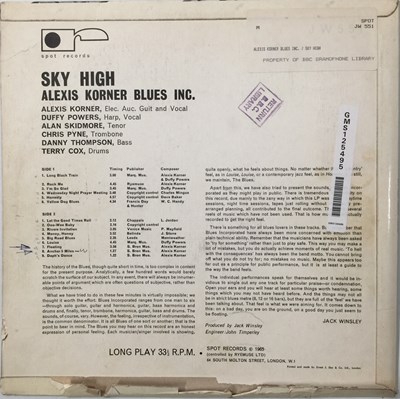 Lot 71 - ALEXIS KORNER BLUES INC. - SKY HIGH LP (ORIGINAL UK COPY - SPOT JW 551)