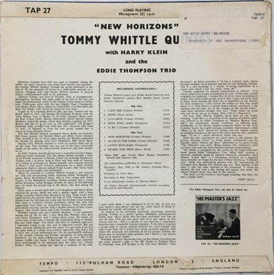 Lot 74 - TOMMY WHITTLE QUINTET - NEW HORIZONS LP (ORIGINAL UK COPY - TEMPO TAP 27)