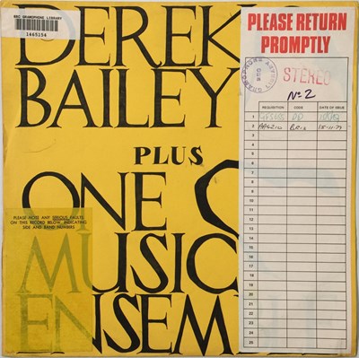 Lot 55 - DEREK BAILEY PLUS ONE MUSIC ENSEMBLE LP (BRITISH JAZZ - NONDO - DPLP 002)