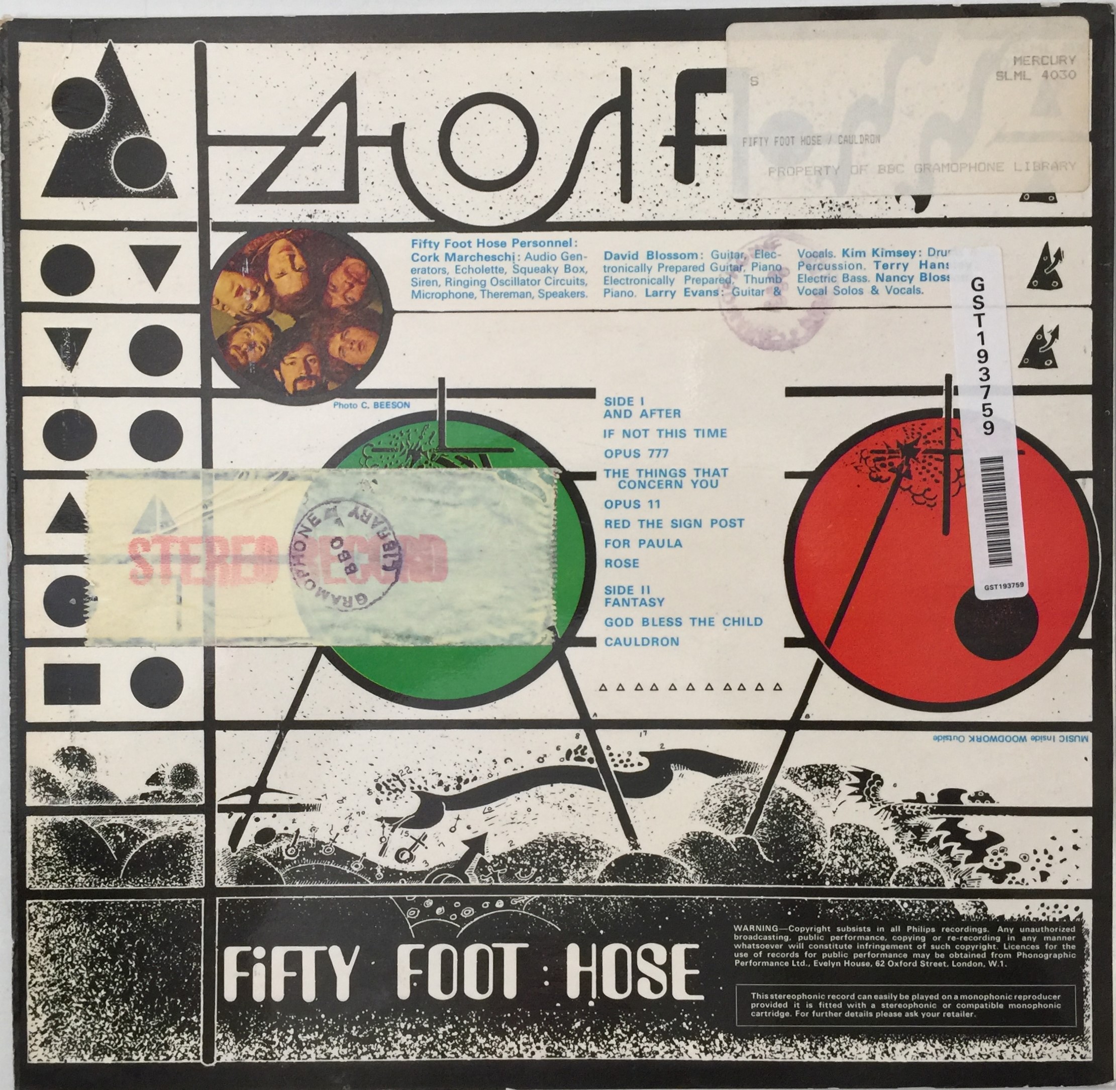 プロモ盤【オリジナル盤】Fifty Foot Hose Cauldron LP プロモ盤【オリジナル盤】Fifty Foot Hose Cauldron LP