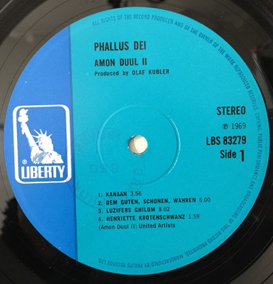 Lot 138 - AMON DUUL II - PHALLUS DEI LP (UK STEREO - BLUE LIBERTY - LBS 83279)