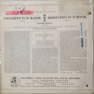 Lot 103 - LEONID KOGAN - TCHAIKOVSKY CONCERTO IN D MAJOR LP (SECOND UK STEREO PRESSING - COLUMBIA SAX 2323)