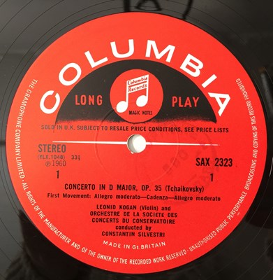 Lot 103 - LEONID KOGAN - TCHAIKOVSKY CONCERTO IN D MAJOR LP (SECOND UK STEREO PRESSING - COLUMBIA SAX 2323)