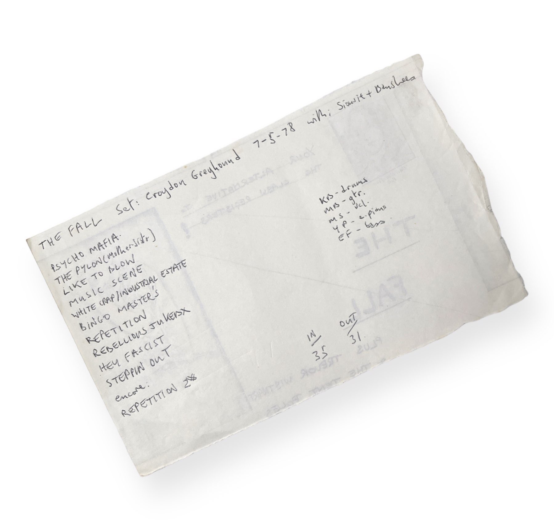 Lot 450 - MARK E SMITH / THE FALL - ORIGINAL