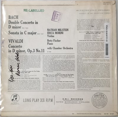 Lot 106 - NATHAN MILSTEIN - BACH DOUBLE CONCERTO LP (ORIGINAL UK STEREO RECORDING - COLUMBIA SAX 2578)