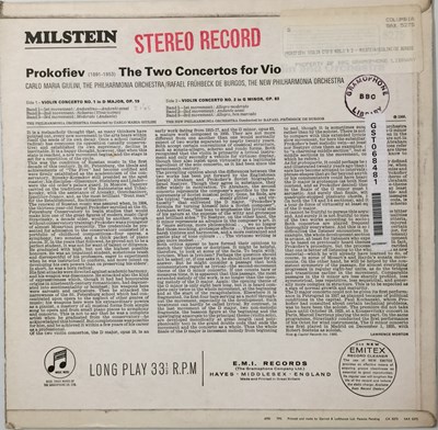 Lot 108 - NATHAN MILSTEIN - PROKOFIEV: THE TWO CONCERTOS FOR VIOLIN & ORCHESTRA LP (ORIGINAL UK STEREO RECORDING - COLUMBIA SAX 5275)