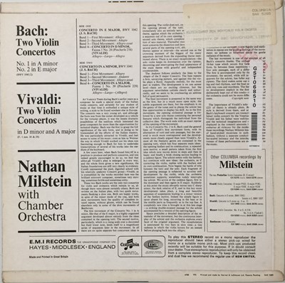 Lot 109 - NATHAN MILSTEIN - BACH TWO VIOLIN CONCERTOS LP (ORIGINAL UK STEREO RECORDING - COLUMBIA SAX 5285)