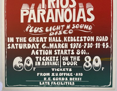 Lot 147 - ALBERTO Y LOS TRIOS PARANOIAS - ORIGINAL 1976 DERBY CONCERT POSTER.