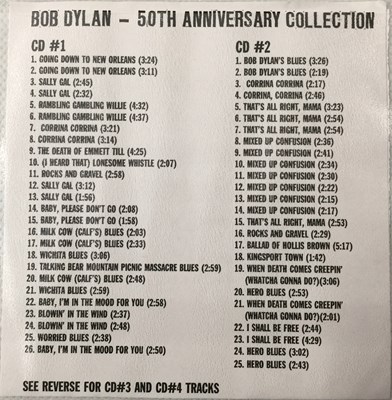 Lot 601 - BOB DYLAN - THE 50TH ANNIVERSARY COLLECTION 4x CDR (LIMITED EDITION - 887654607225)