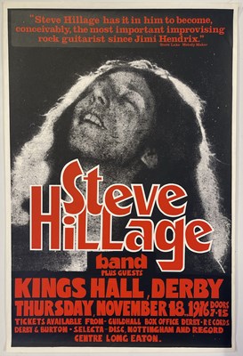 Lot 151 - STEVE HILLAGE - ORIGINAL 1975 DERBY CONCERT POSTER.